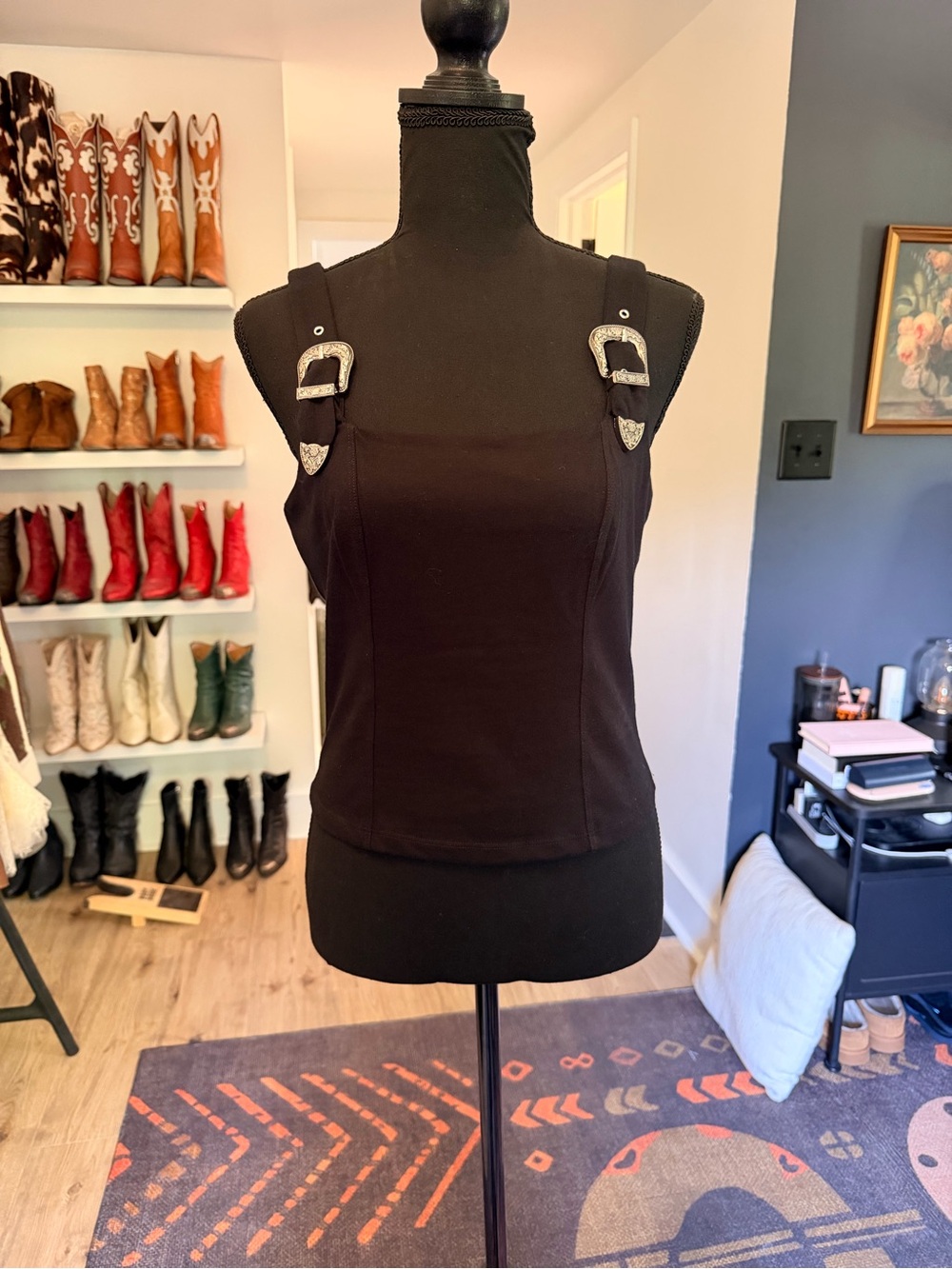 Rock & Roll Denim Women's Black Buckle-Detail Camisole